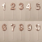 Classic Number Candles Individually Packed With Stand Birthday Make Up Ur Number Rose Gold - Number 4