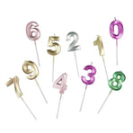Classic Number Candles Individually Packed With Stand Birthday Make Up Ur Number Rose Gold - Number 7