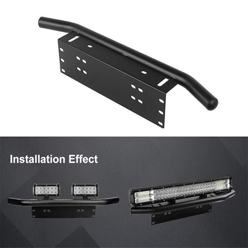 24inch Bull Bar Front Bumper License Number Plate Mount Bracket Led Light Holder