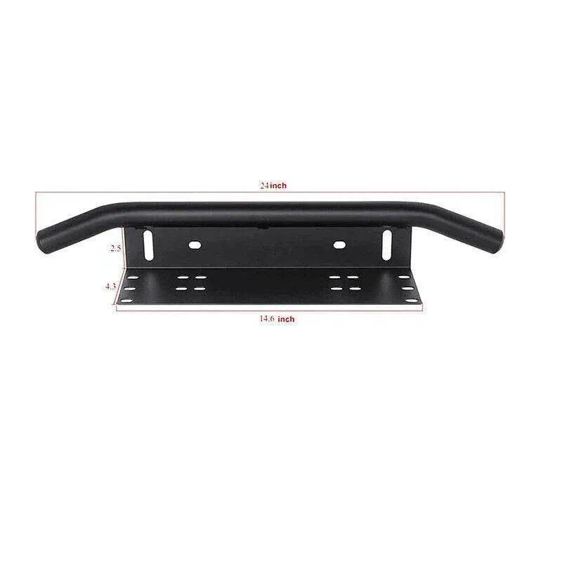 24inch Bull Bar Front Bumper License Number Plate Mount Bracket Led Light Holder