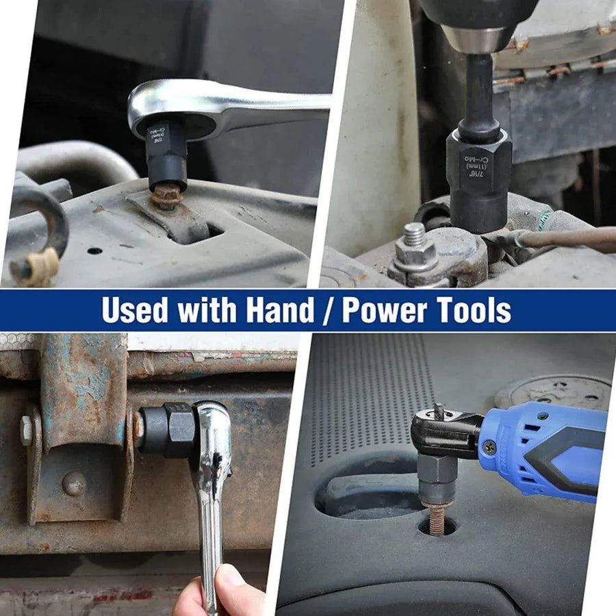 13 Piece Impact Bolt Nut Remover Set Extractor Socket Tool for Stripped Nuts Bolt
