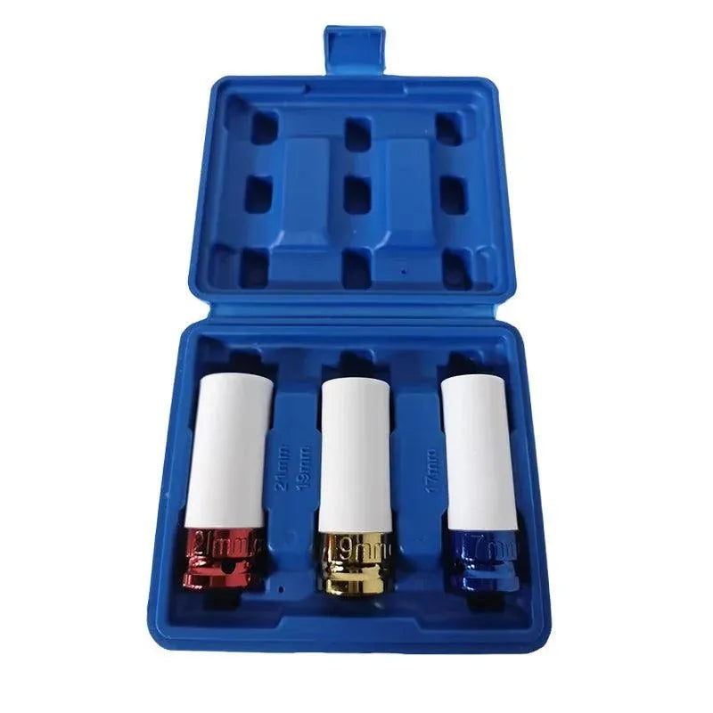 3PCS Deep Impact Nut Socket Set 17mm 19mm 21mm for Alloy Wheels