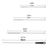 8 Pcs Nylon Straw Brush Set Cleaner Bottle Glass Tube Pipe Small Long Cleaning - Side View