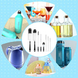8 Pcs Nylon Straw Brush Set Cleaner Bottle Glass Tube Pipe Small Long Cleaning - Top-Down View