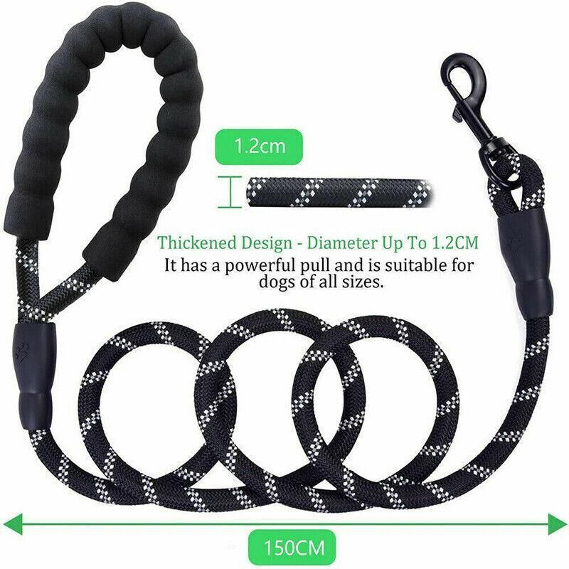 Nylon Training Dog Leash Heavy Duty Pet Products Strong Rope Recall Lead Leashes - Pink