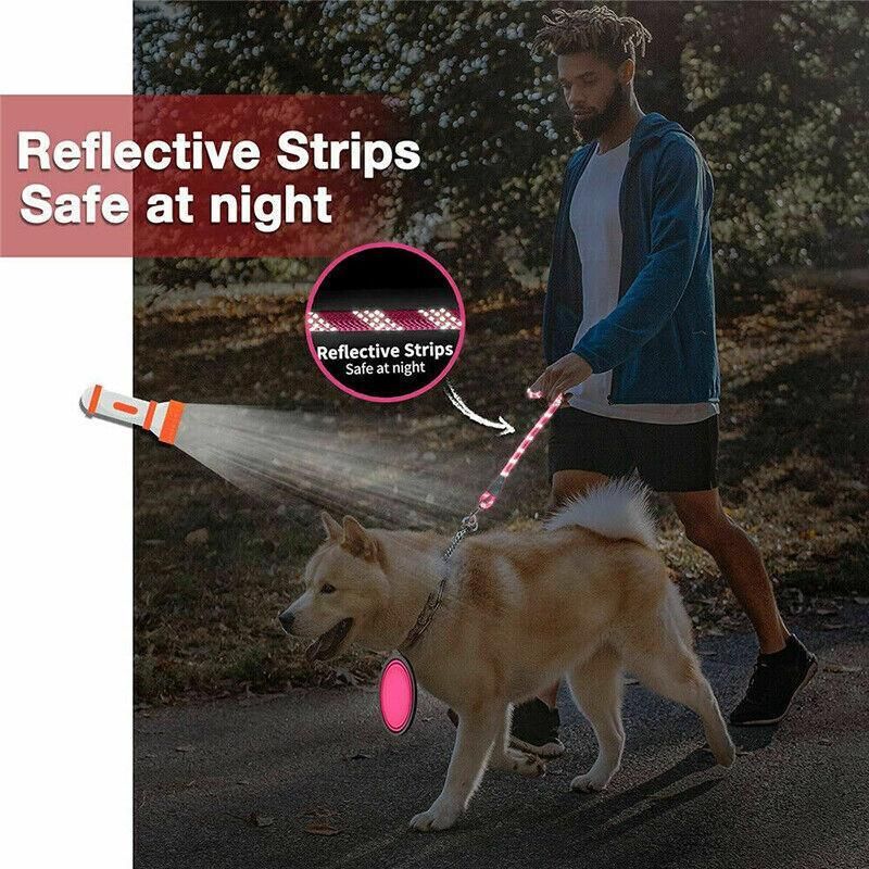 Nylon Training Dog Leash Heavy Duty Pet Products Strong Rope Recall Lead Leashes - Pink