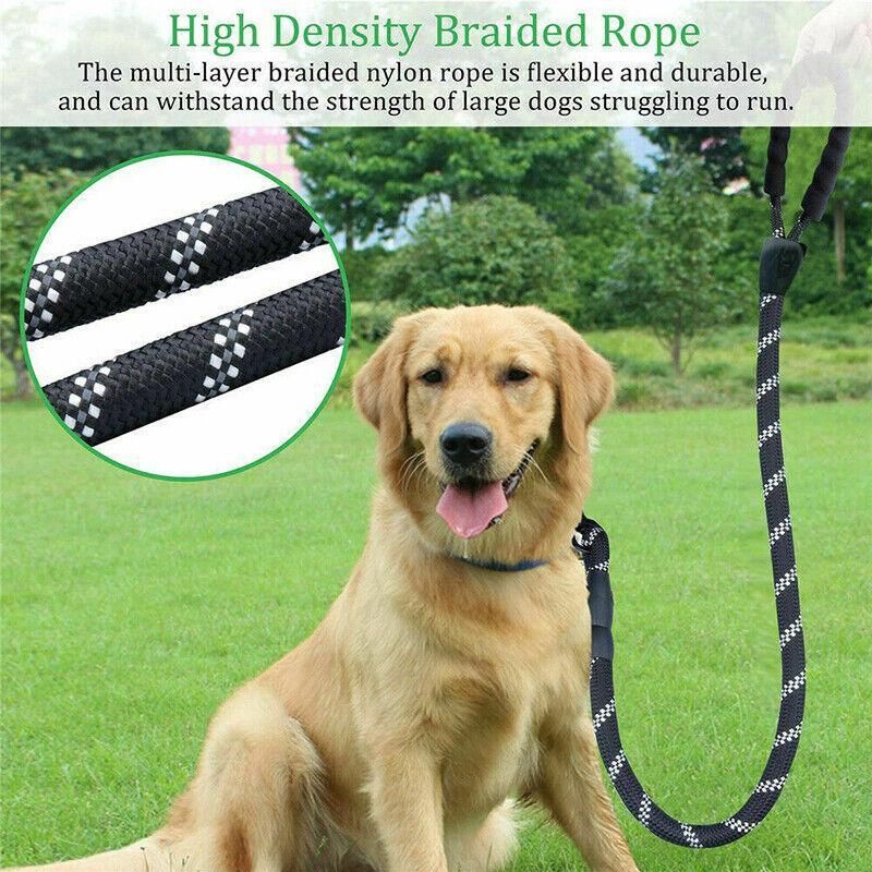 Nylon Training Dog Leash Heavy Duty Pet Products Strong Rope Recall Lead Leashes - Pink
