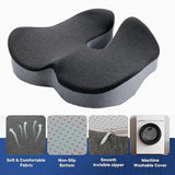 Slow Rebound Memory Foam Seat Cushion Office Chair Pad for Sedentary Hip Support - Top-Down View