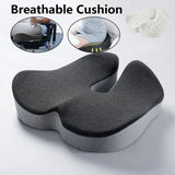 Slow Rebound Memory Foam Seat Cushion Office Chair Pad for Sedentary Hip Support - Close-Up Angle