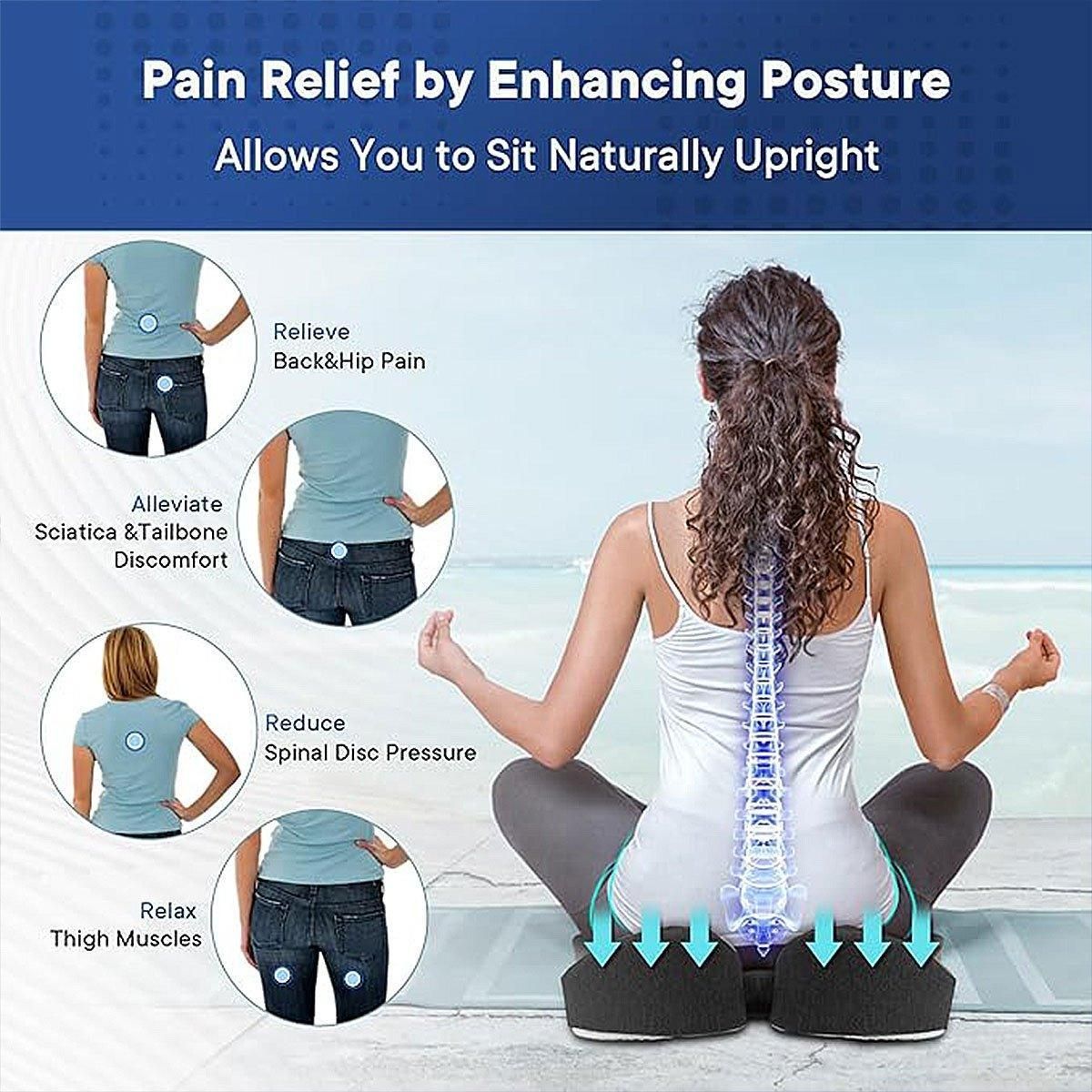 Slow Rebound Memory Foam Seat Cushion Office Chair Pad for Sedentary Hip Support
