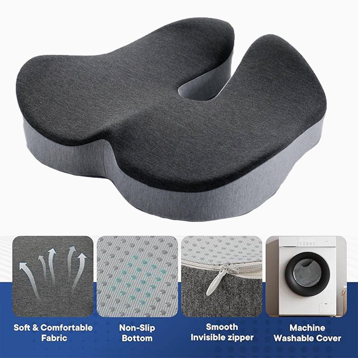 Slow Rebound Memory Foam Seat Cushion Office Chair Pad for Sedentary Hip Support