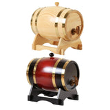 5L Wooden Wine Barrel Whiskey Rum Beer Spirits Storage Brewing Cask Vintage - Red - Front View