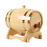 5L Wooden Wine Barrel Whiskey Rum Beer Spirits Storage Brewing Cask Vintage - Red - Rear View
