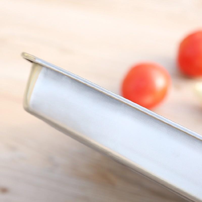 2X Stainless Steel Oblong Tray Plate Serving Tray Silver Dinner Food Kitchenware - 30X40CM