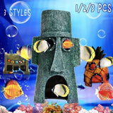For Alien Spongebob Pineapple House Hole Fish Tank Decoration Aquarium Ornament - Front View