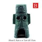 For Alien Spongebob Pineapple House Hole Fish Tank Decoration Aquarium Ornament - 45-Degree Angle