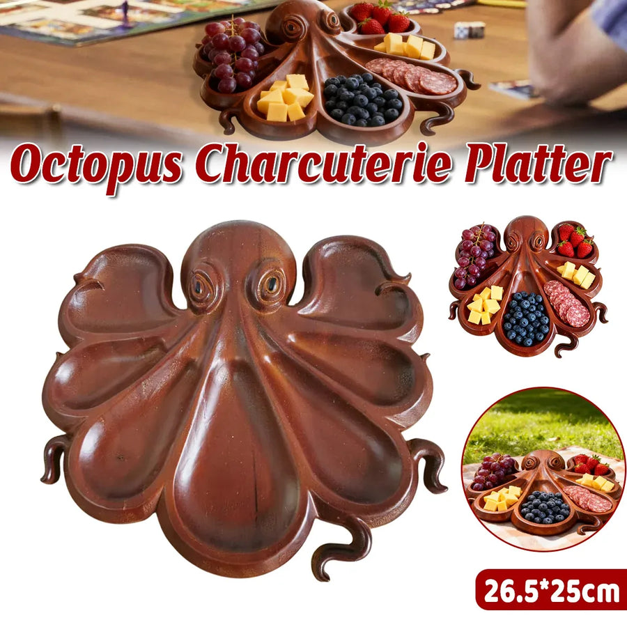 Octopus Shaped Food Tray Serving Plate for Kitchen Hotel Restaurant Party Food