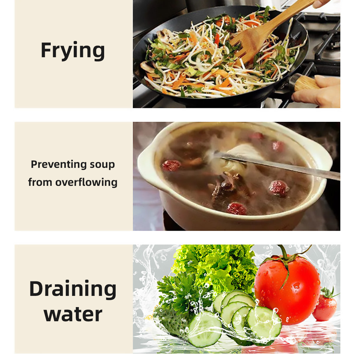 Stainless Steel Mesh Cover Anti Scald Filter Screen Anti Splash Lid For Kitchen - 25cm