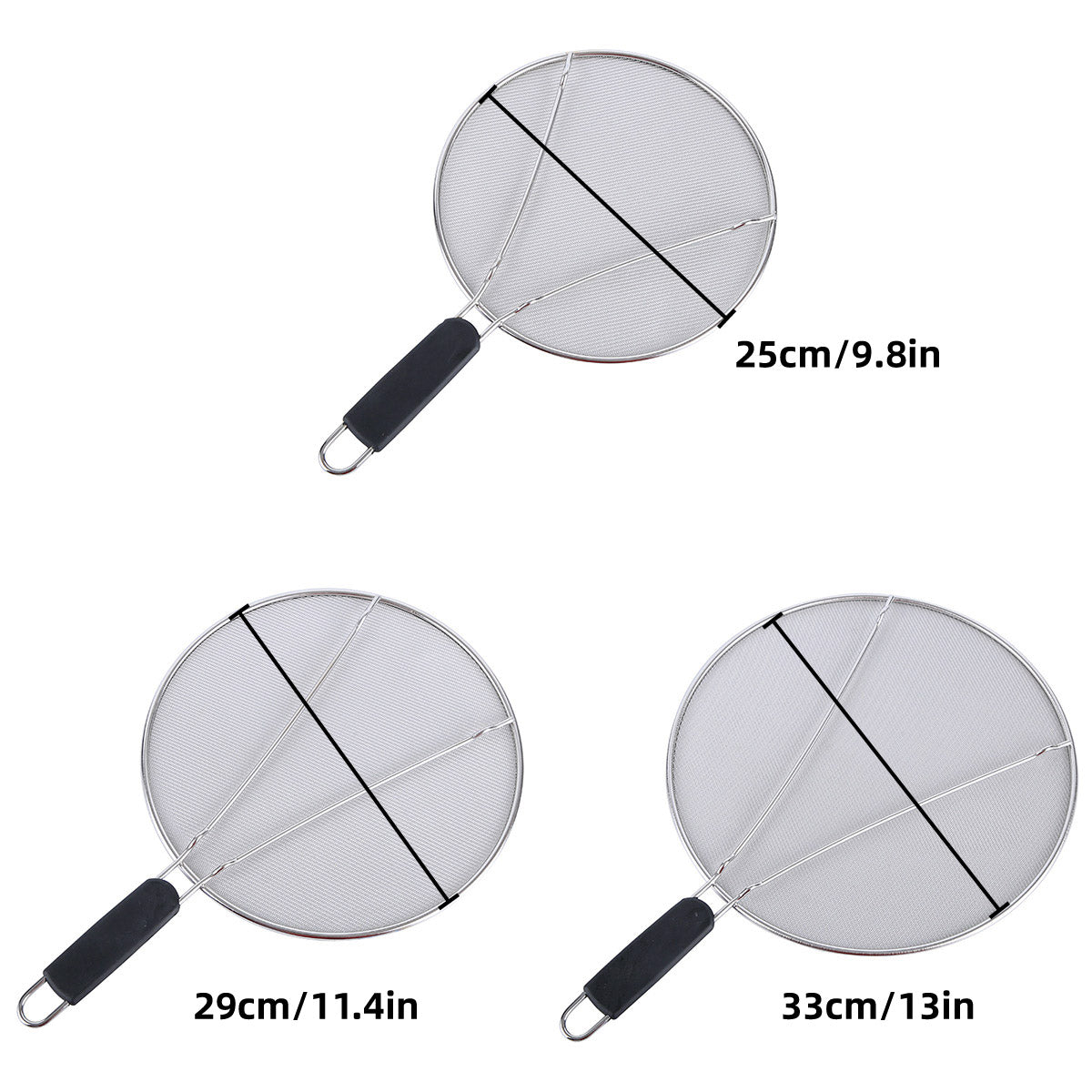 Stainless Steel Mesh Cover Anti Scald Filter Screen Anti Splash Lid For Kitchen - 33cm