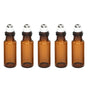 5ml Roller Rollerball Perfume Essential Oil Roll On Ball Amber Glass Bottle - 10PCS