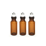 5ml Roller Rollerball Perfume Essential Oil Roll On Ball Amber Glass Bottle - 10PCS