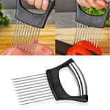 Food Slice Assistant Onion Slicer Cutter Fish Meat Potato Vegetable Holder Tool - Rear View