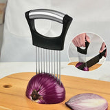 Food Slice Assistant Onion Slicer Cutter Fish Meat Potato Vegetable Holder Tool - Close-Up Angle