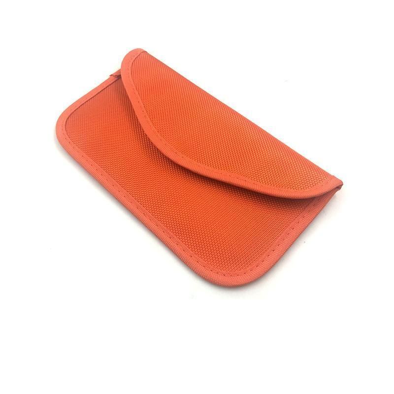 Car Key Case For Faraday Cage Fob Pouch Keyless RFID Blocking Bag - Orange