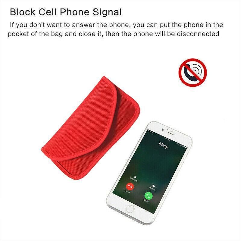 Car Key Case For Faraday Cage Fob Pouch Keyless RFID Blocking Bag - Orange