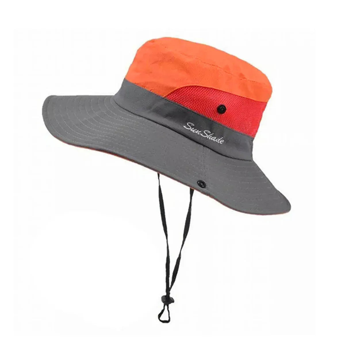 Women Wide Brim Ponytail Hat Sun Protect Visor Summer Beach Cap Anti Uv Floppy - Orange