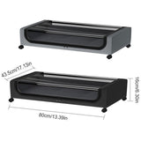 Under Bed Storage Rack Square Design with Wheels Rolling Trolley Box for Home - Black