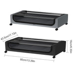 Under Bed Storage Rack Square Design with Wheels Rolling Trolley Box for Home - Black