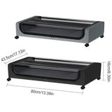 Under Bed Storage Rack Square Design with Wheels Rolling Trolley Box for Home - Black - Side View