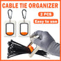 2pcs Square Cable Tie Organizer Fluorescent Portable Holder for Wire Management