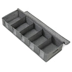 5 Compartments Clothes Shoes Under Bed Storage Organizer Box Bag Large Capacity - Blue
