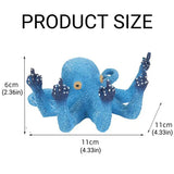 Resin Octopus Figurine Ornament Simulation Octopus Sculpture Home Decor Desktop - Side View