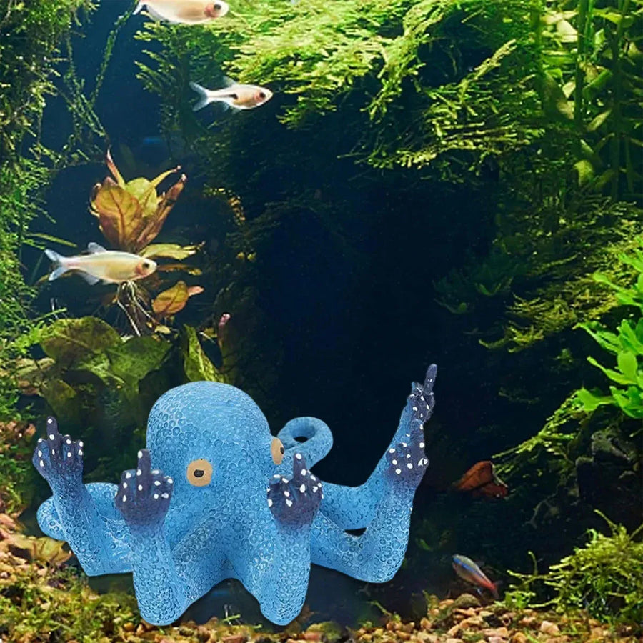Resin Octopus Figurine Ornament Simulation Octopus Sculpture Home Decor Desktop
