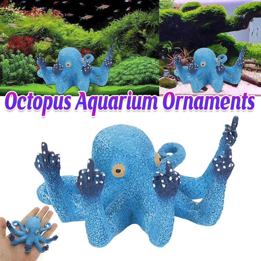 Resin Octopus Figurine Ornament Simulation Octopus Sculpture Home Decor Desktop
