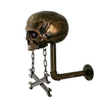 Motorbike Helmet Holder Wall Mount Helmet Rack Helmet Stand Skull Head Holder - Front View