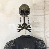 Motorbike Helmet Holder Wall Mount Helmet Rack Helmet Stand Skull Head Holder - Close-Up Angle