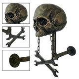 Motorbike Helmet Holder Wall Mount Helmet Rack Helmet Stand Skull Head Holder - Low Angle