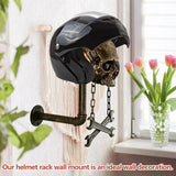 Motorbike Helmet Holder Wall Mount Helmet Rack Helmet Stand Skull Head Holder - Extra Image