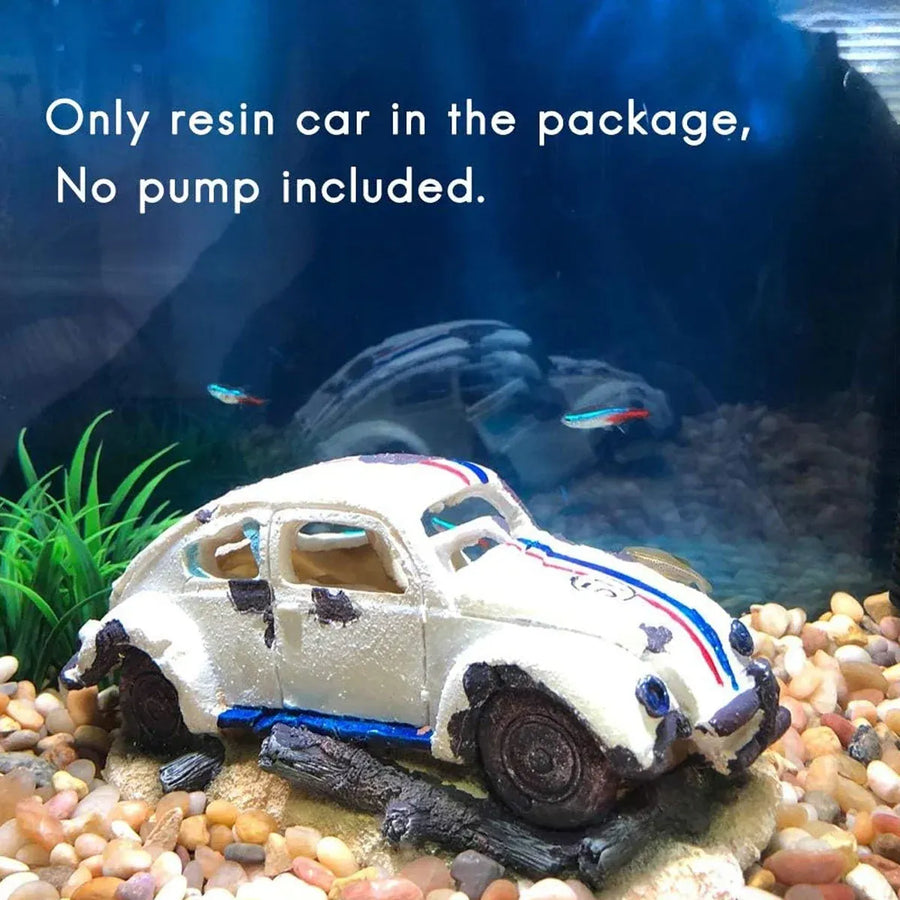Aquarium Decoration Car Shape Ornament Fish Tank Decor Landscaping Accessory