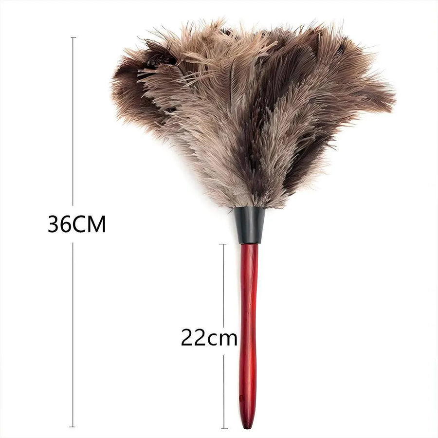 Anti Static Genuine Ostrich Feather Duster Wooden Handle Brush Clean