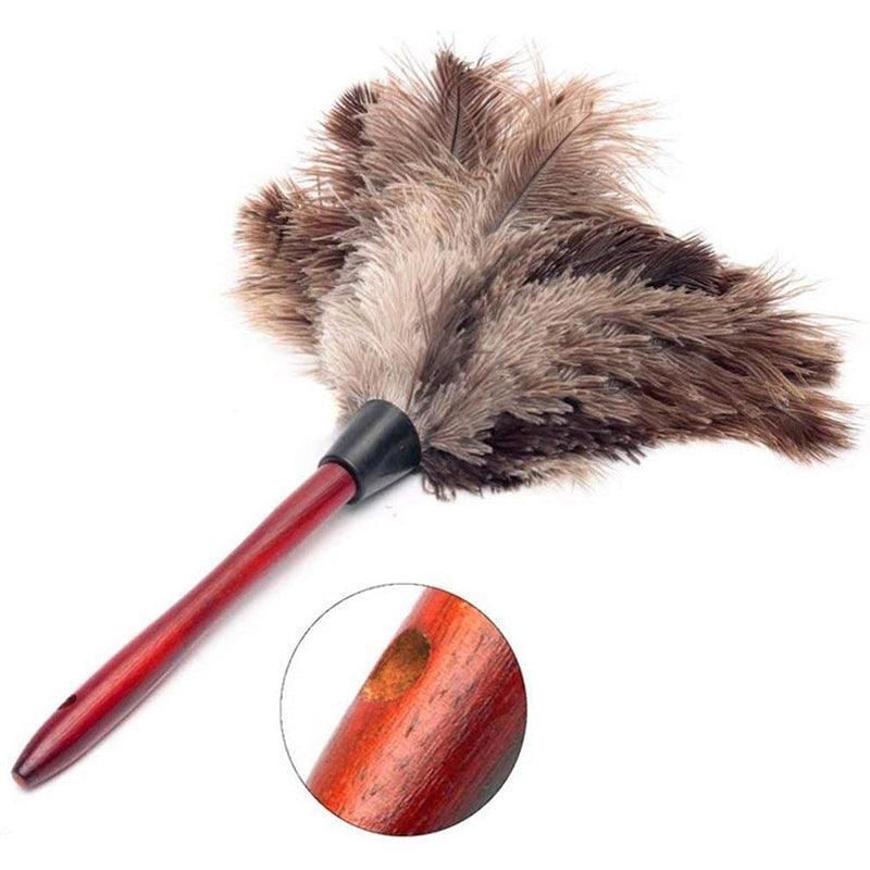 Anti Static Genuine Ostrich Feather Duster Wooden Handle Brush Clean