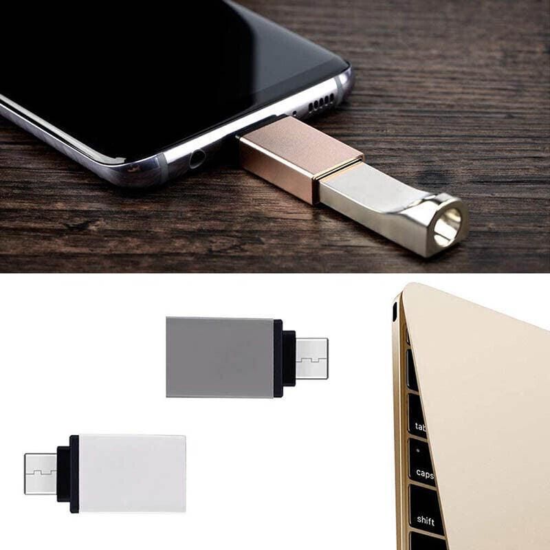 USB Type-C to USB 3.0 Adapter OTG Converter for Phone Tablet Laptop - Gold