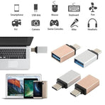 USB Type-C to USB 3.0 Adapter OTG Converter for Phone Tablet Laptop - Silver