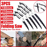 Folding Outdoor Hand Saw Portable Quick Cutting Pruning Garden Tree Logging Tool - 250mm