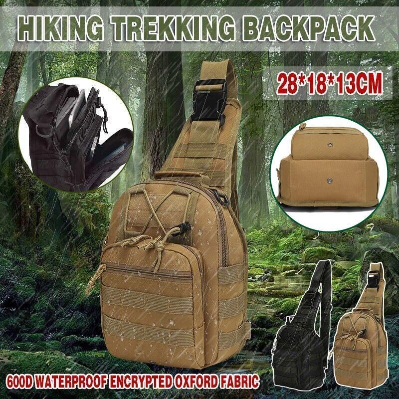 Free Freight Climb Shoulder Hiking Trekking Backpack Tactical Outdoor Military - Black
