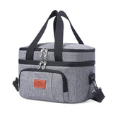 10L Insulated Lunch Bag Waterproof Cooler Bag with Strap for Picnic Work Travel - Front View